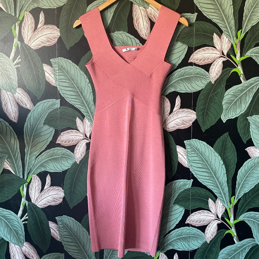 T by Alexander Wang Pink Bandage Bodycon Dress